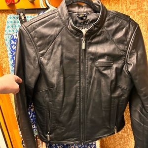 Women’s Harley Davidson motorcycle jacket black leather size small